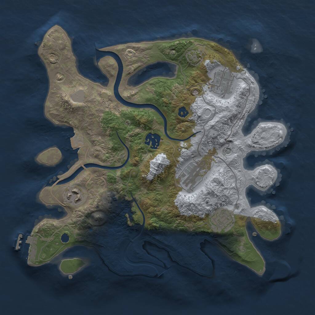Rust Map: Procedural Map, Size: 3000, Seed: 639, 10 Monuments