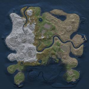 Thumbnail Rust Map: Procedural Map, Size: 3500, Seed: 103254923, 16 Monuments