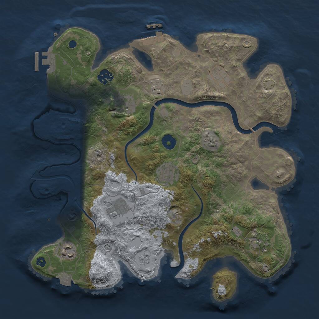 Rust Map: Procedural Map, Size: 3300, Seed: 1944525053, 14 Monuments