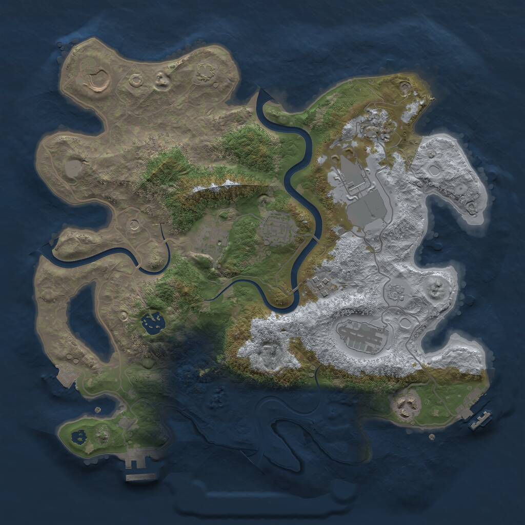 Rust Map: Procedural Map, Size: 3500, Seed: 31249, 15 Monuments