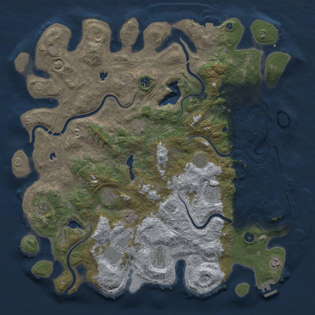 Rust Map: Procedural Map, Size: 4800, Seed: 1392046573, 17 Monuments