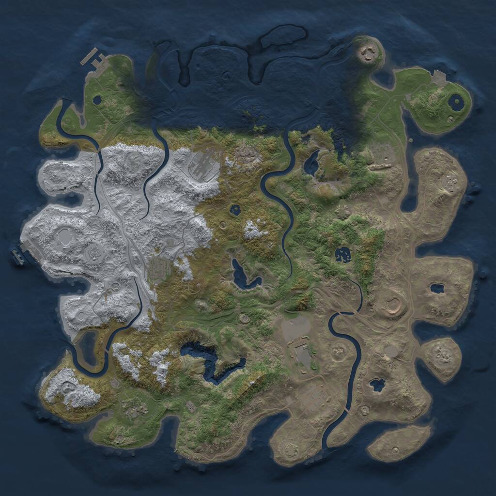 Rust Map: Procedural Map, Size: 4550, Seed: 3307452, 16 Monuments