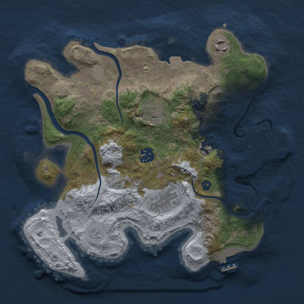 Rust Map: Procedural Map, Size: 3000, Seed: 14543, 11 Monuments