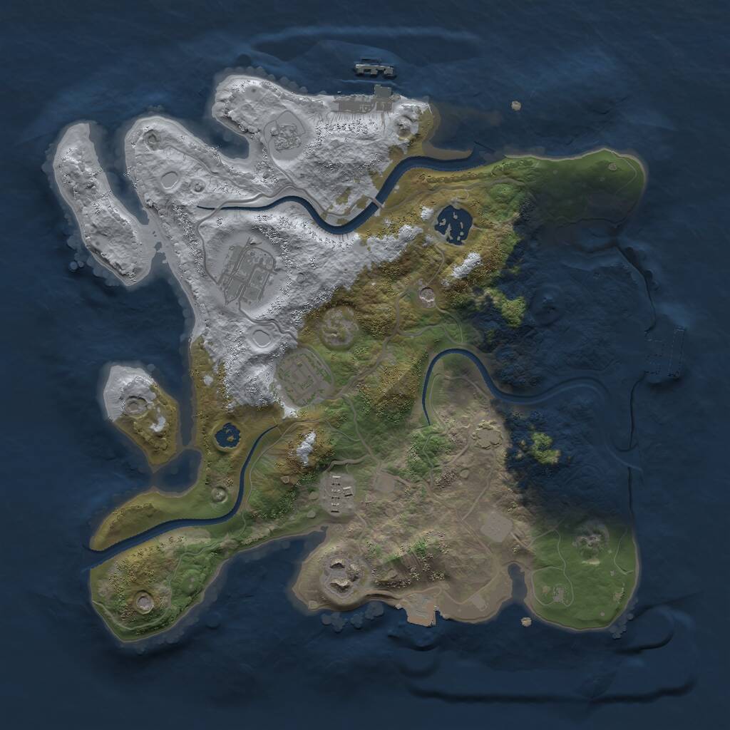 Rust Map: Procedural Map, Size: 3000, Seed: 1295657141, 11 Monuments