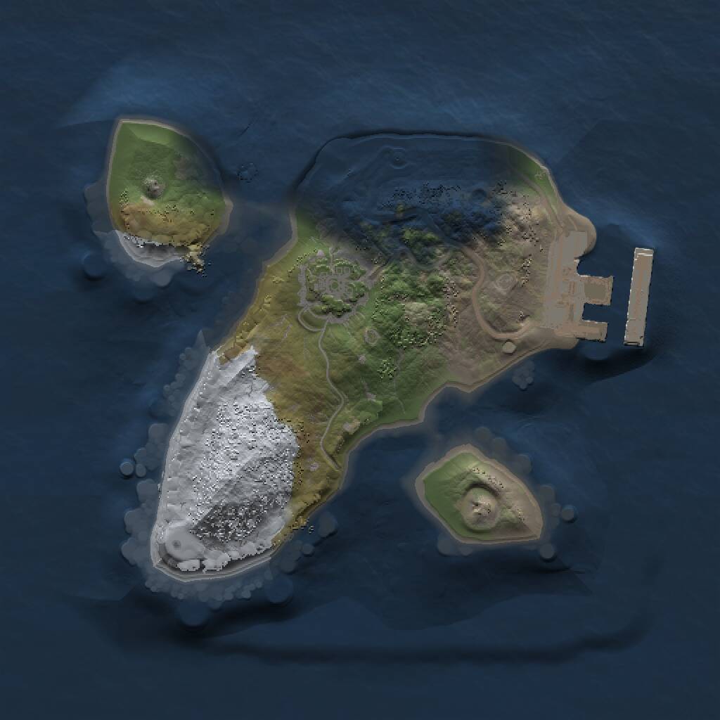 Rust Map: Procedural Map, Size: 1500, Seed: 253385359, 3 Monuments