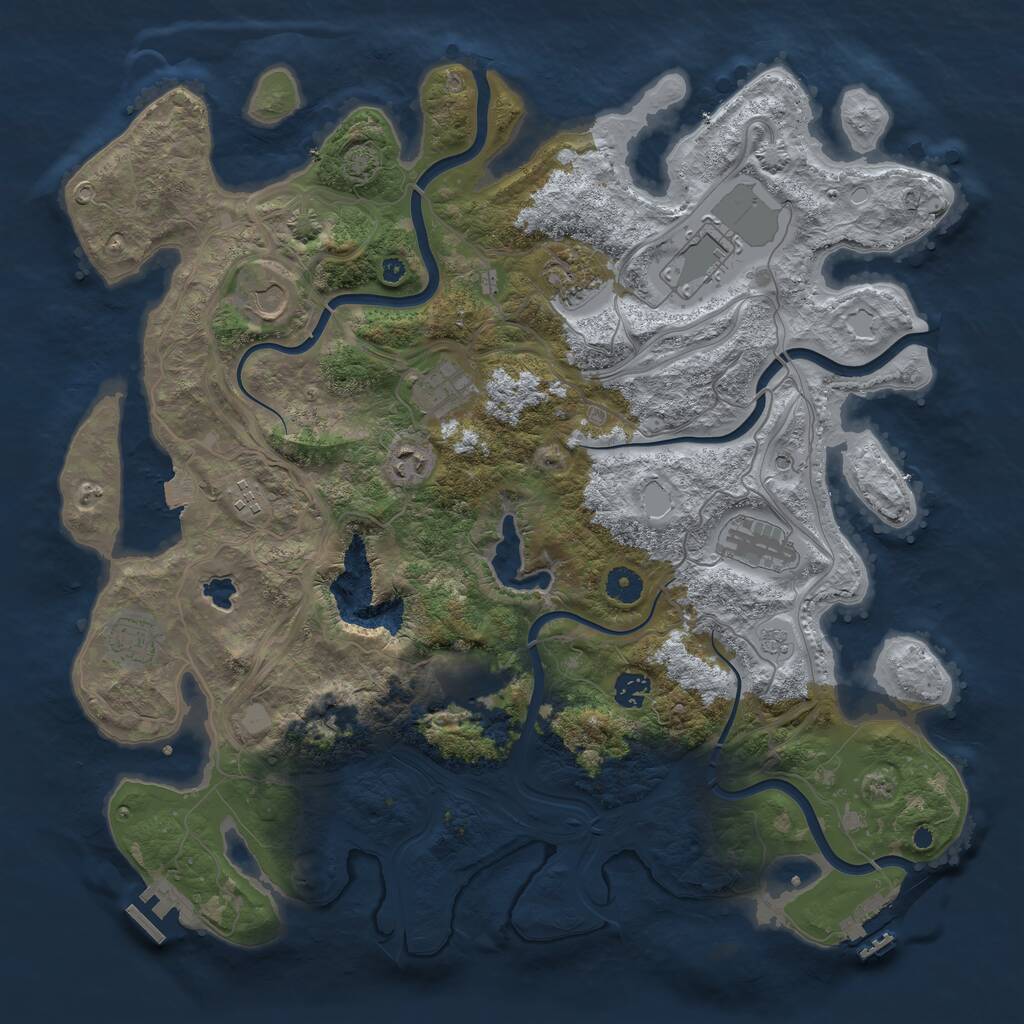 Rust Map: Procedural Map, Size: 4250, Seed: 1789502685, 16 Monuments