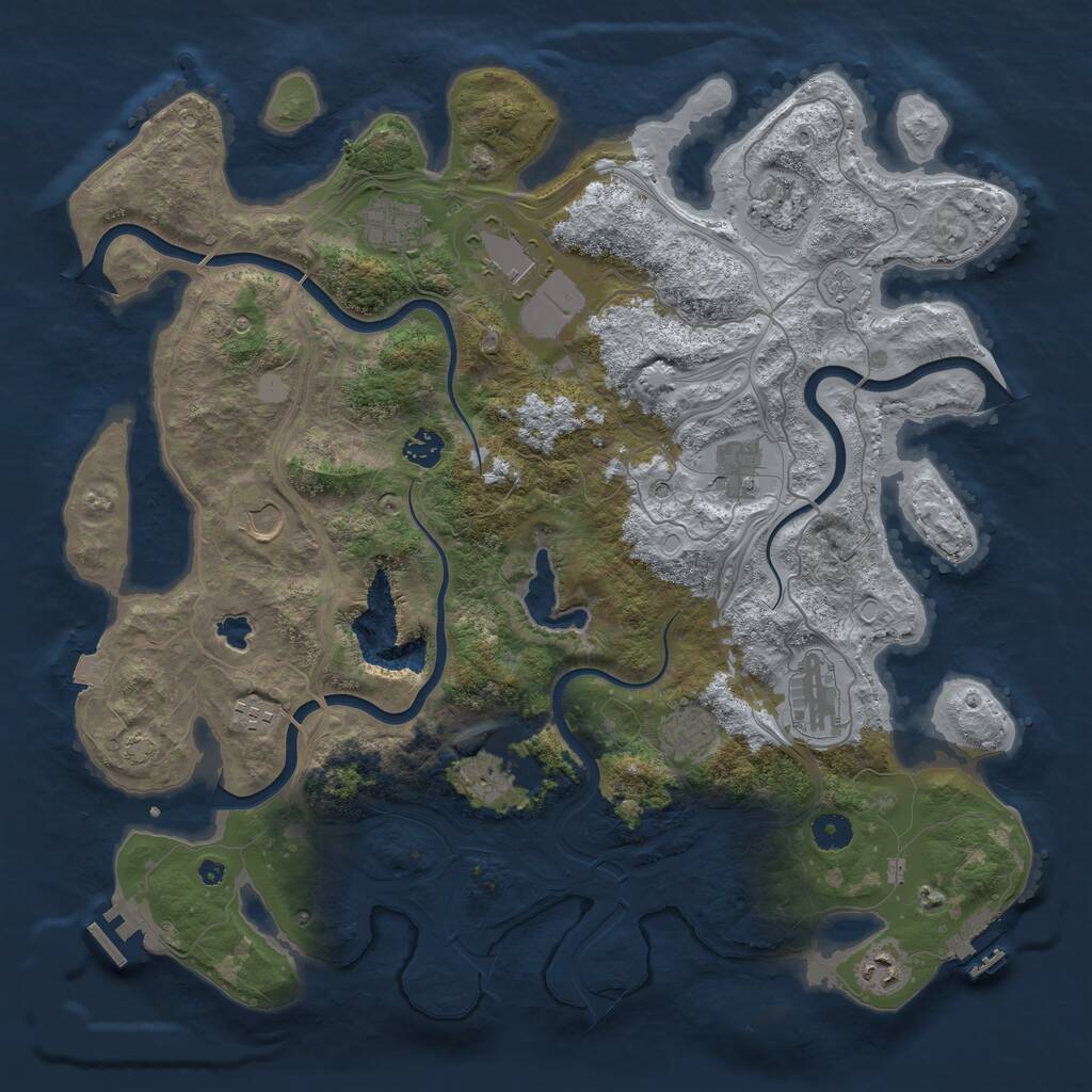 Rust Map: Procedural Map, Size: 4250, Seed: 1789502685, 17 Monuments