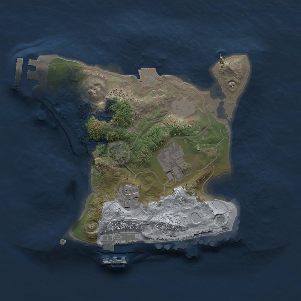 Rust Map: Procedural Map, Size: 2000, Seed: 3860, 6 Monuments