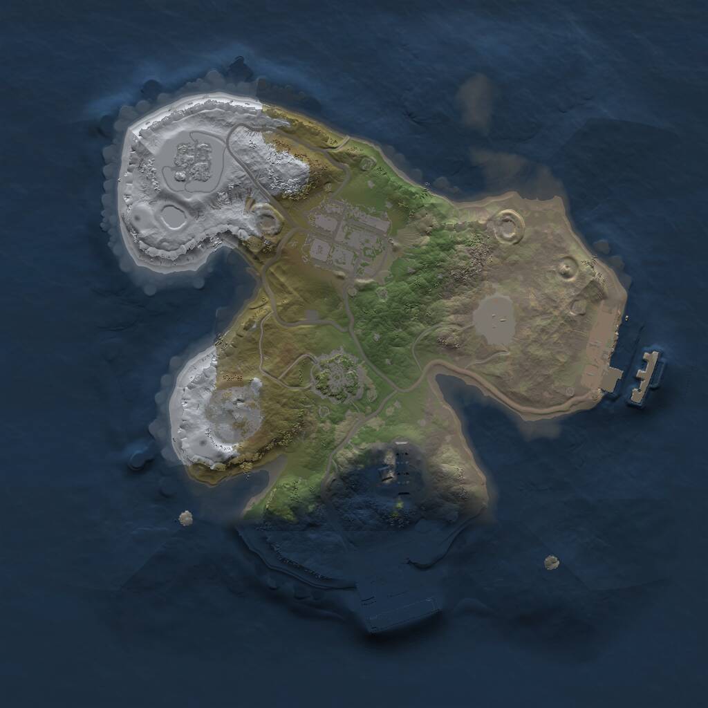 Rust Map: Procedural Map, Size: 2000, Seed: 1349425404, 7 Monuments