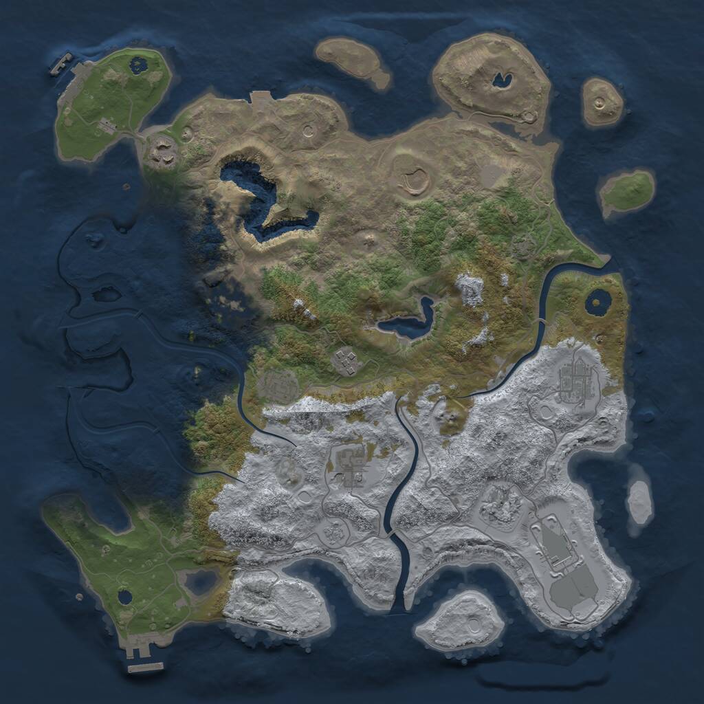 Rust Map: Procedural Map, Size: 4000, Seed: 226860807, 15 Monuments