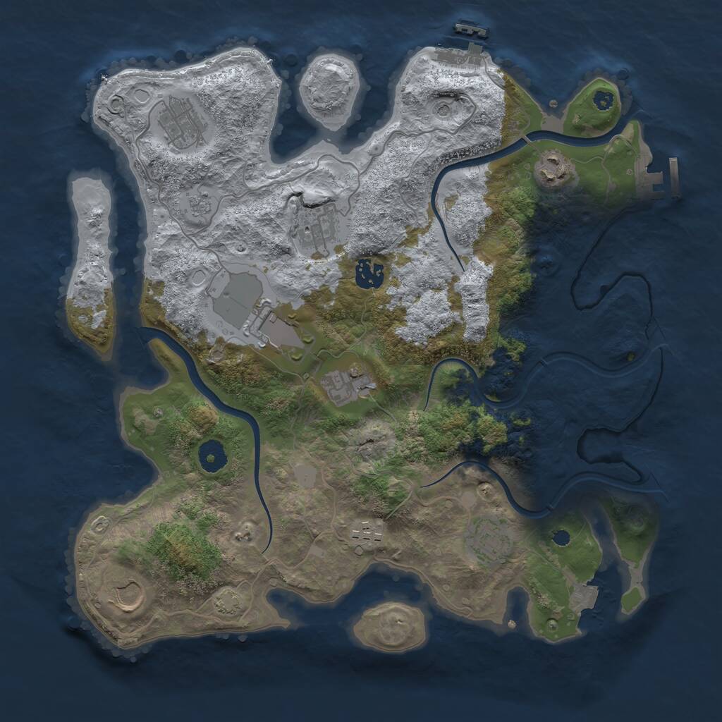 Rust Map: Procedural Map, Size: 3600, Seed: 12495, 15 Monuments