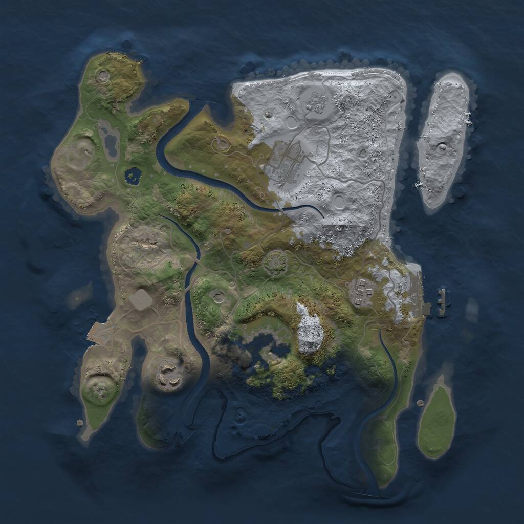 Rust Map: Procedural Map, Size: 3000, Seed: 1275, 9 Monuments