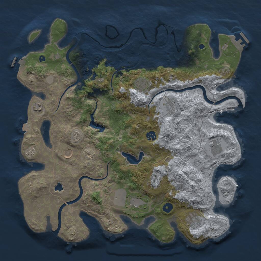 Rust Map: Procedural Map, Size: 4000, Seed: 906412026, 16 Monuments