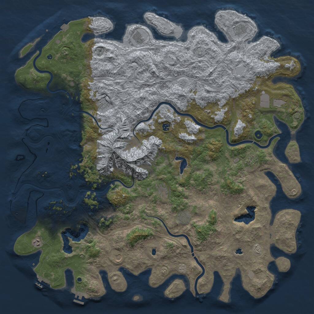 Rust Map: Procedural Map, Size: 6000, Seed: 13124124, 17 Monuments