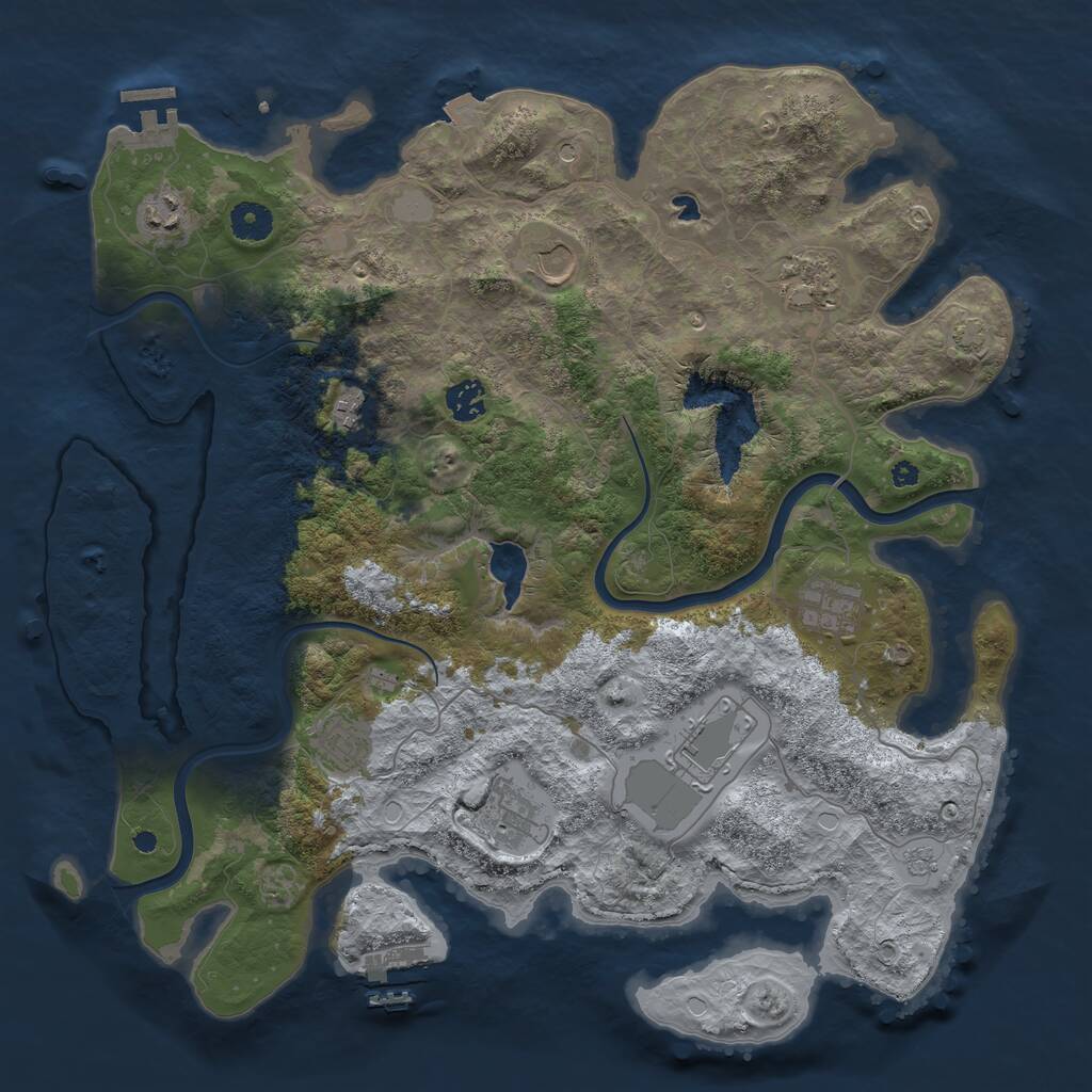 Rust Map: Procedural Map, Size: 4000, Seed: 235656128, 15 Monuments
