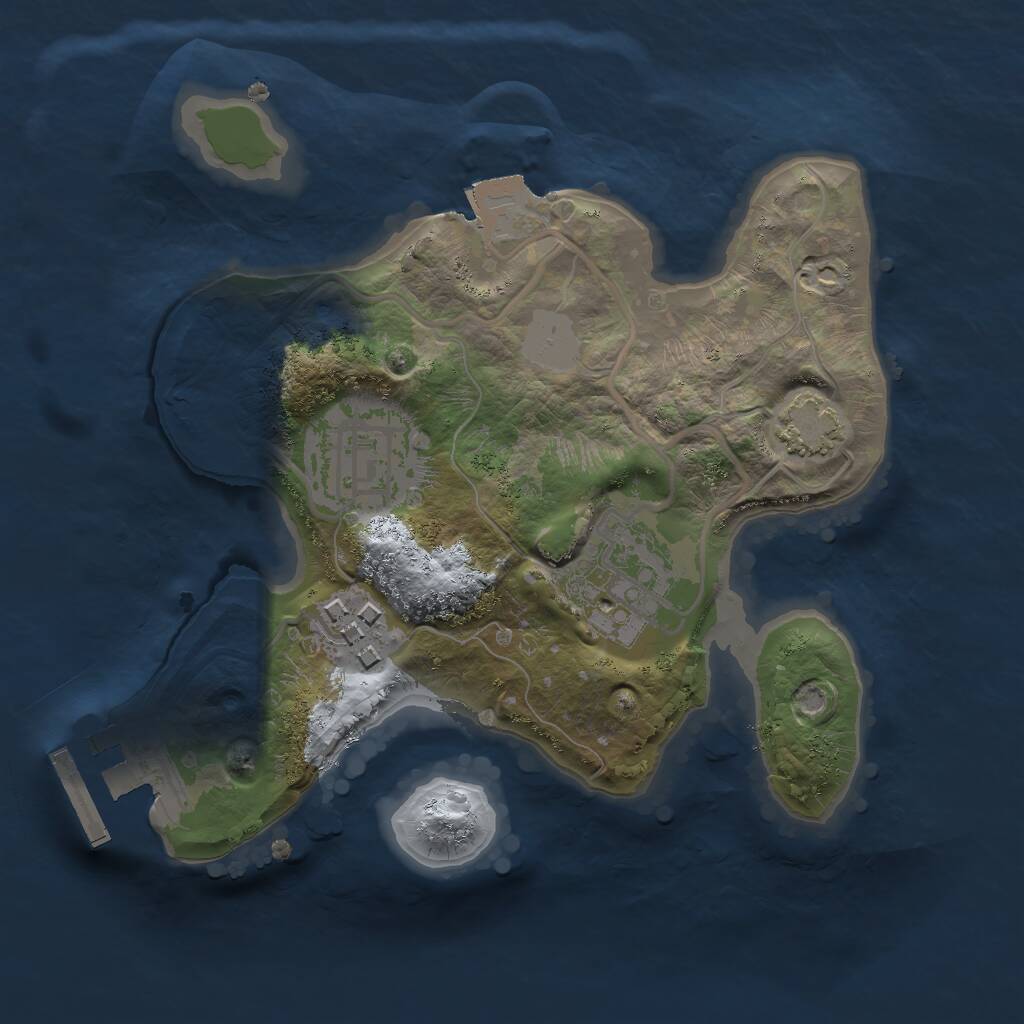 Rust Map: Procedural Map, Size: 2000, Seed: 1985614523, 6 Monuments
