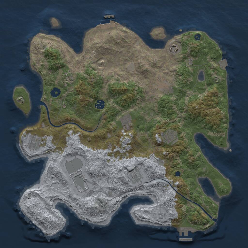 Rust Map: Procedural Map, Size: 3850, Seed: 2147483647, 15 Monuments