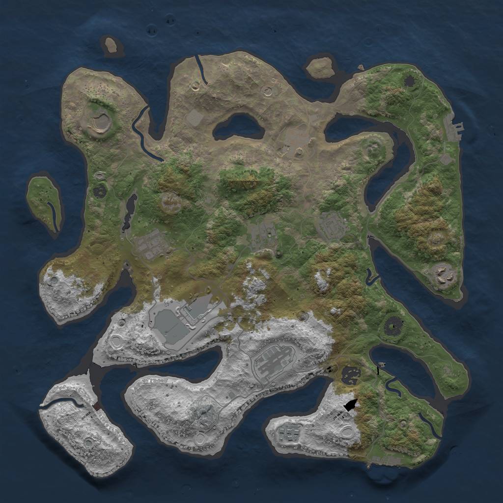 Rust Map: Procedural Map, Size: 3850, Seed: 2147483647, 18 Monuments