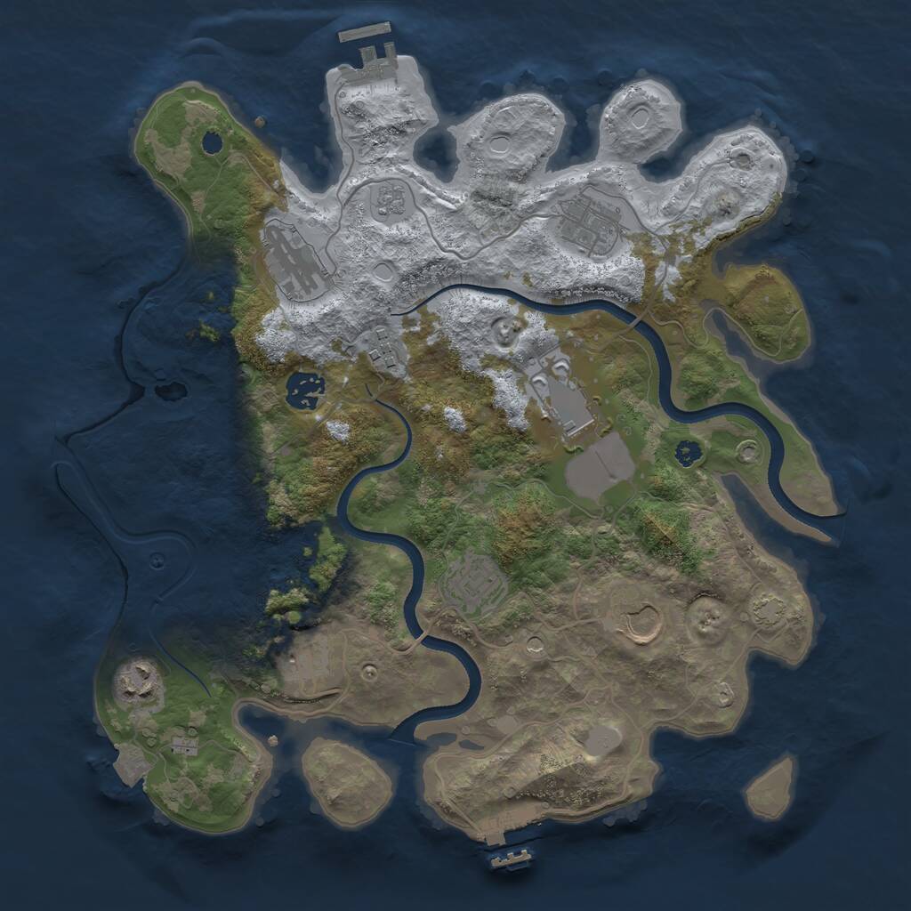 Rust Map: Procedural Map, Size: 3500, Seed: 803374958, 15 Monuments