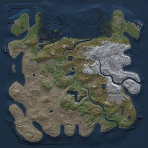 Thumbnail Rust Map: Procedural Map, Size: 4500, Seed: 348106524, 17 Monuments