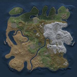Thumbnail Rust Map: Procedural Map, Size: 3500, Seed: 707896, 16 Monuments