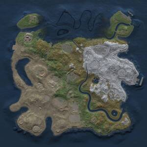 Thumbnail Rust Map: Procedural Map, Size: 3500, Seed: 707896, 16 Monuments