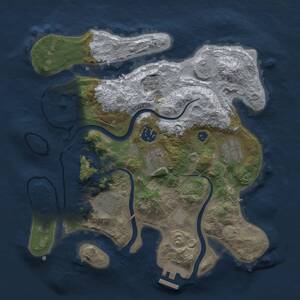 Thumbnail Rust Map: Procedural Map, Size: 3000, Seed: 25360, 9 Monuments