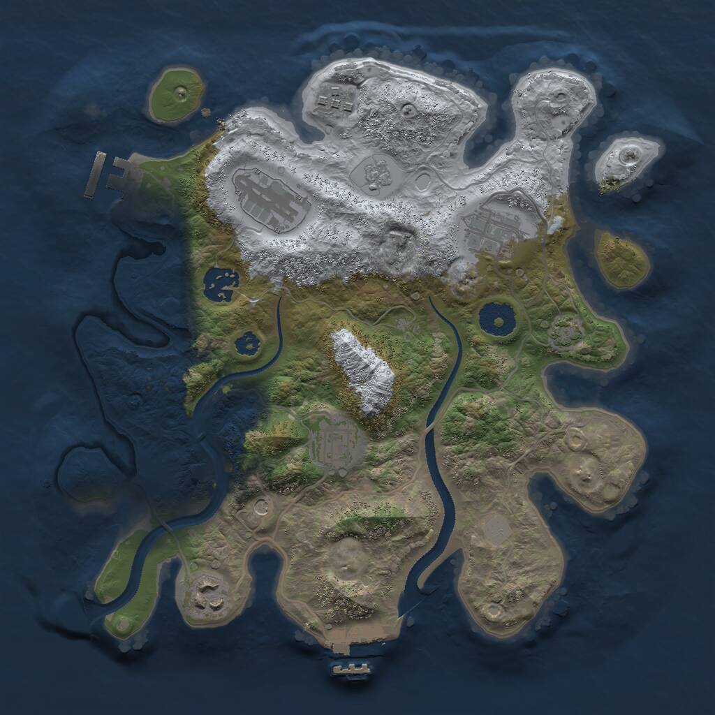 Rust Map: Procedural Map, Size: 3000, Seed: 328868049, 12 Monuments