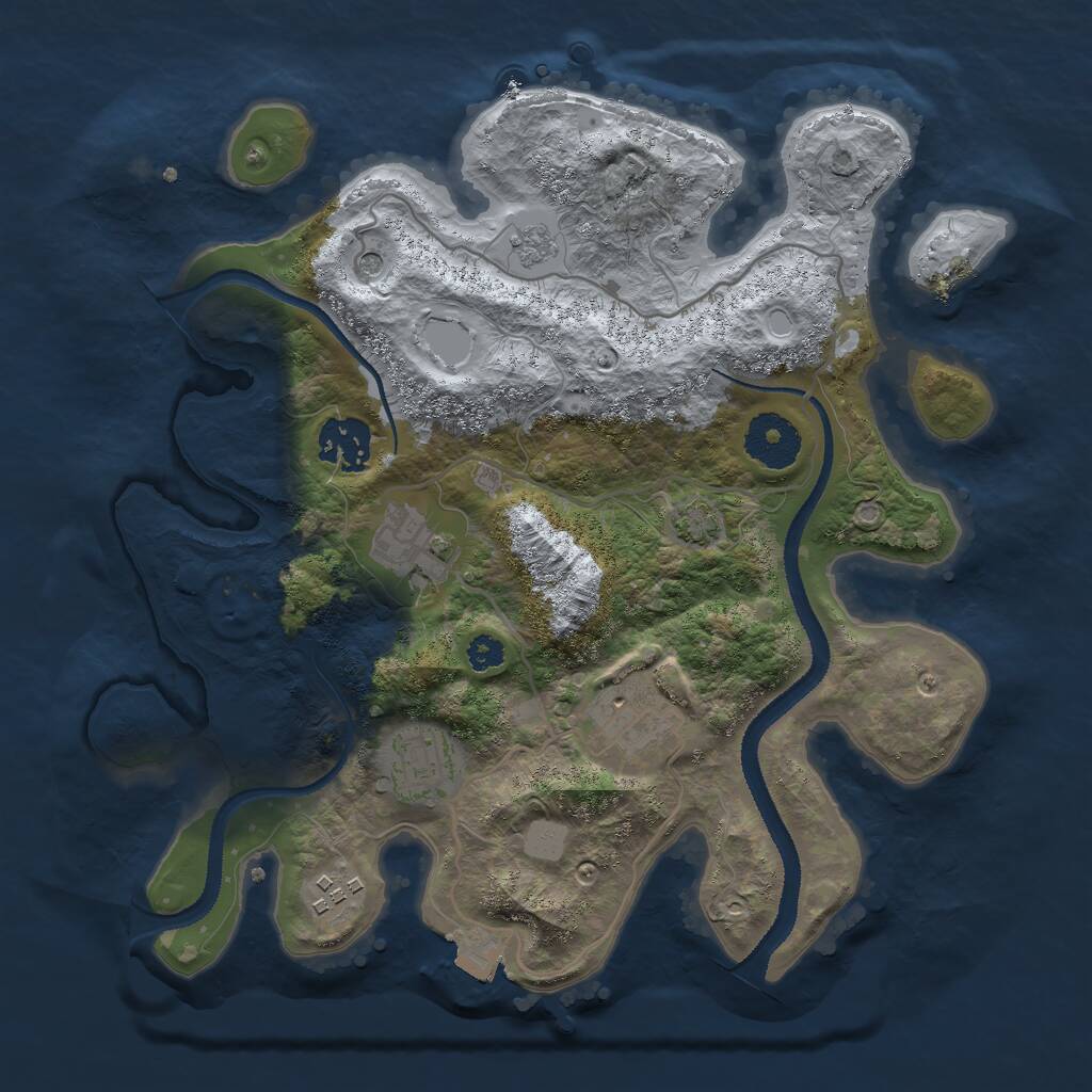 Rust Map: Procedural Map, Size: 3000, Seed: 328868049, 9 Monuments