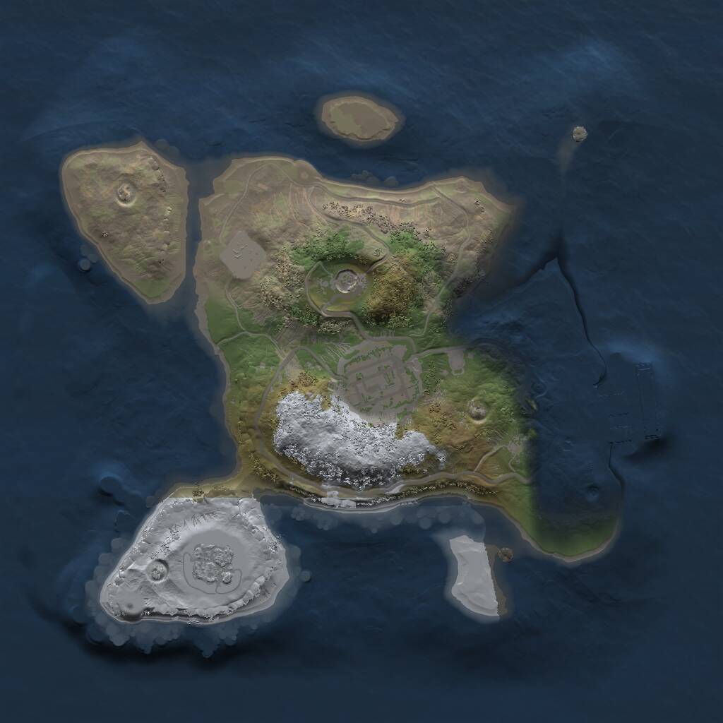 Rust Map: Procedural Map, Size: 2000, Seed: 348833678, 5 Monuments