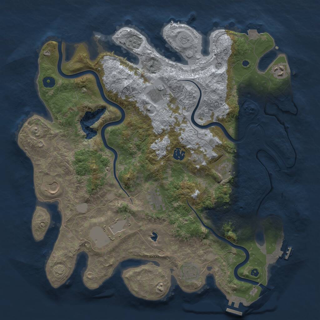 Rust Map: Procedural Map, Size: 4000, Seed: 1712481333, 15 Monuments