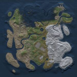 Thumbnail Rust Map: Procedural Map, Size: 3500, Seed: 1311806176, 13 Monuments