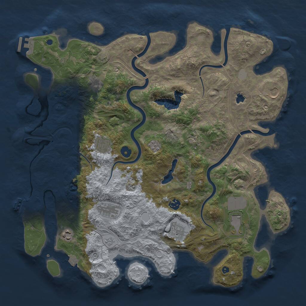 Rust Map: Procedural Map, Size: 4250, Seed: 1419921331, 16 Monuments