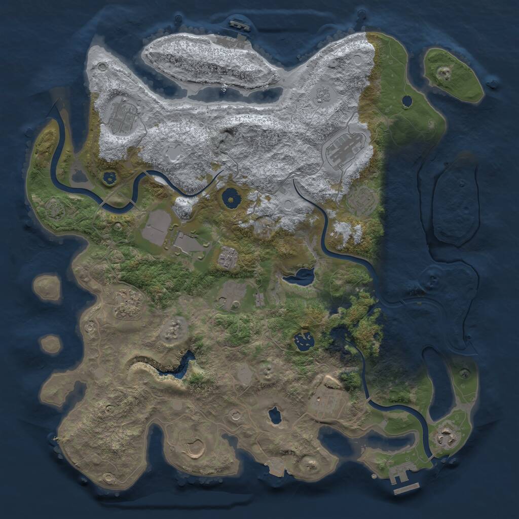 Rust Map: Procedural Map, Size: 4000, Seed: 768116175, 17 Monuments