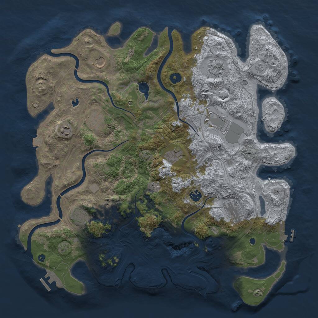 Rust Map: Procedural Map, Size: 4250, Seed: 980248219, 17 Monuments