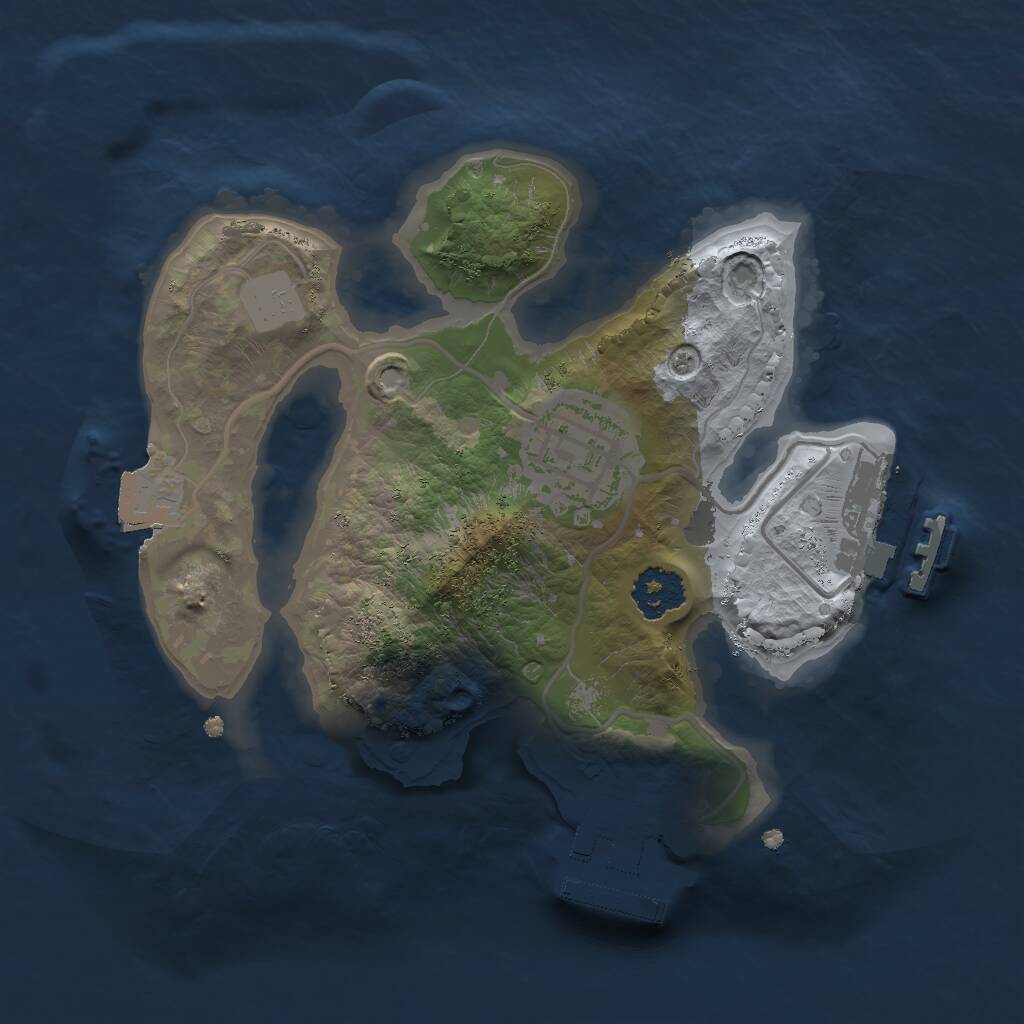 Rust Map: Procedural Map, Size: 2000, Seed: 130140019, 4 Monuments