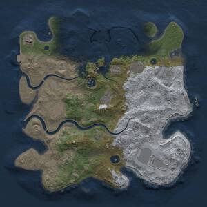 Thumbnail Rust Map: Procedural Map, Size: 3500, Seed: 286425276, 15 Monuments