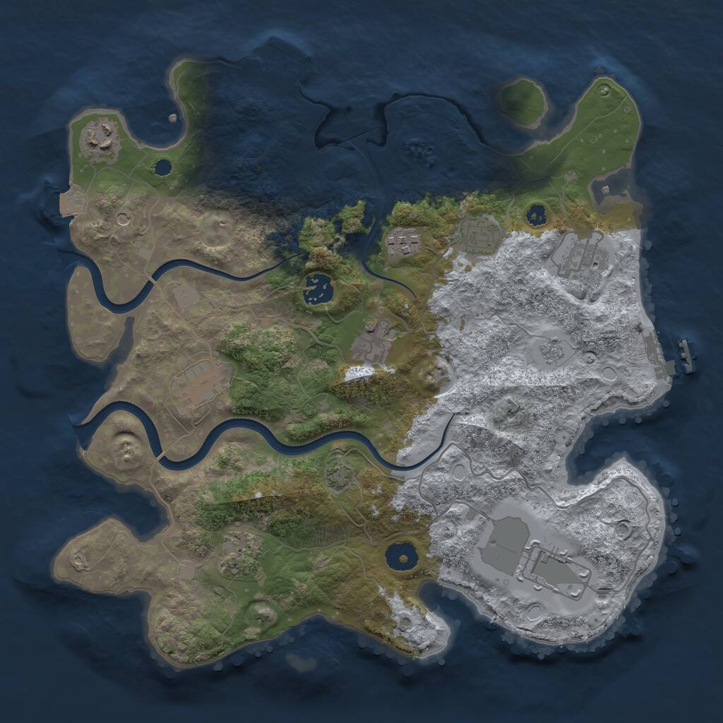 Rust Map: Procedural Map, Size: 3500, Seed: 286425276, 15 Monuments