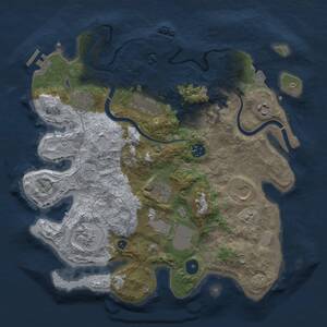 Thumbnail Rust Map: Procedural Map, Size: 3500, Seed: 1161219544, 15 Monuments