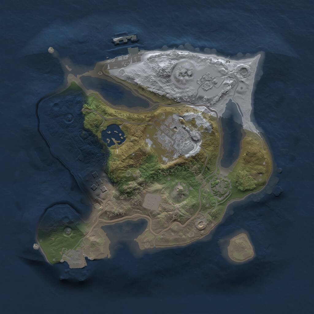 Rust Map: Procedural Map, Size: 2100, Seed: 698205, 7 Monuments