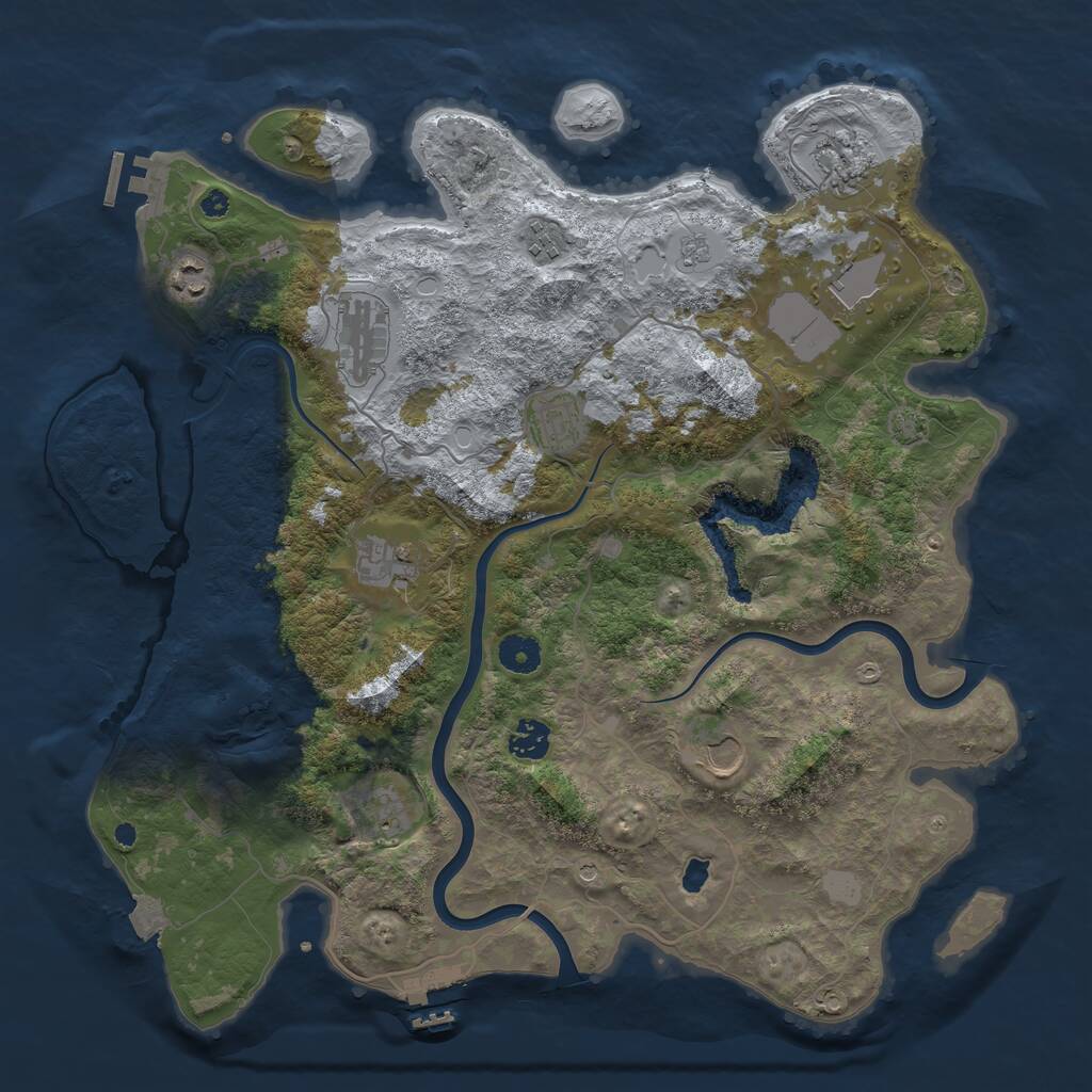 Rust Map: Procedural Map, Size: 4000, Seed: 120284, 16 Monuments