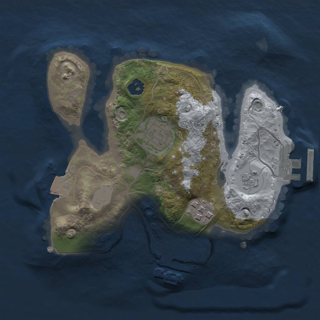 Rust Map: Procedural Map, Size: 2000, Seed: 1097432712, 6 Monuments