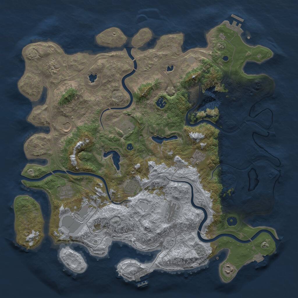 Rust Map: Procedural Map, Size: 4500, Seed: 110191239, 17 Monuments