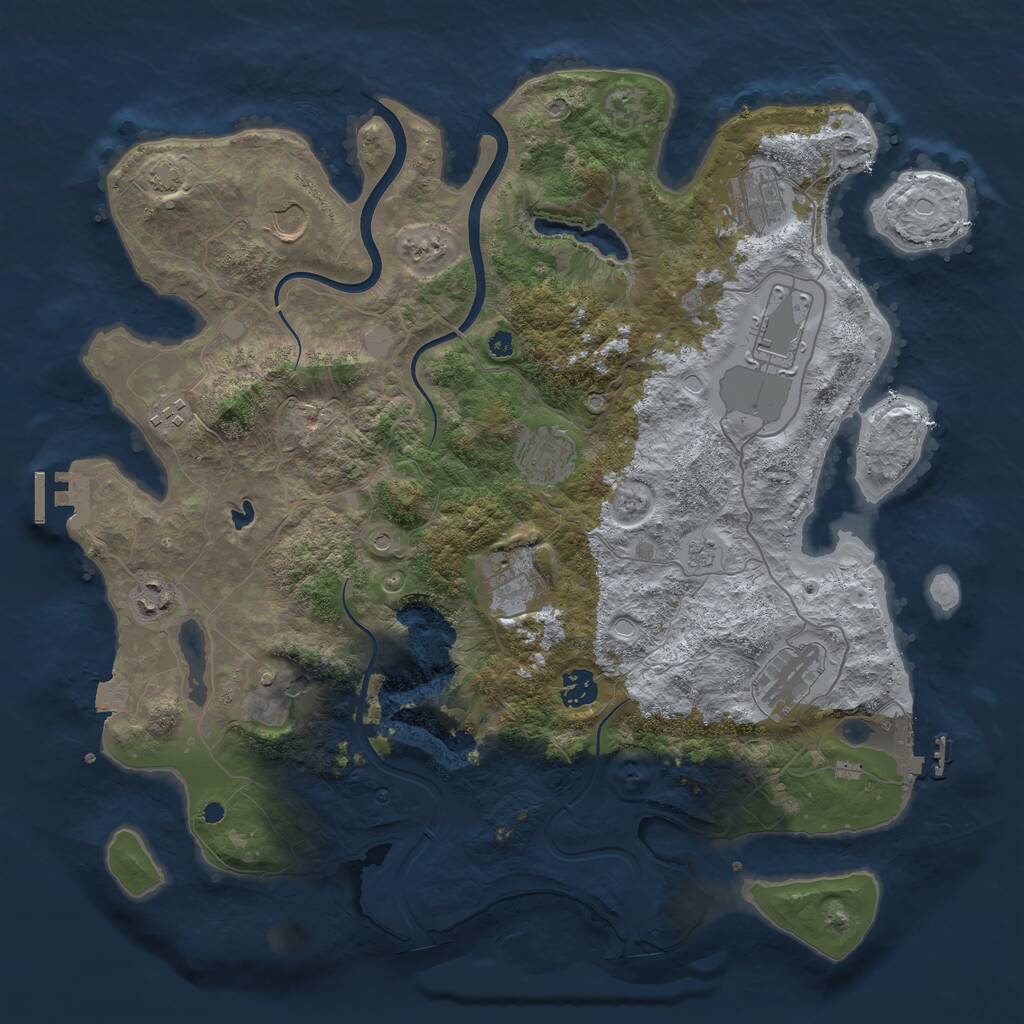 Rust Map: Procedural Map, Size: 4000, Seed: 9983462, 16 Monuments