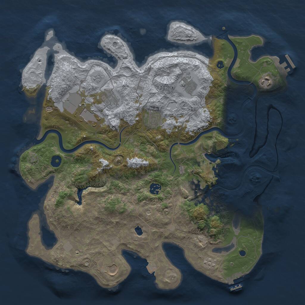 Rust Map: Procedural Map, Size: 4000, Seed: 865246879, 15 Monuments