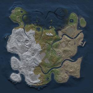 Thumbnail Rust Map: Procedural Map, Size: 3500, Seed: 162604567, 14 Monuments