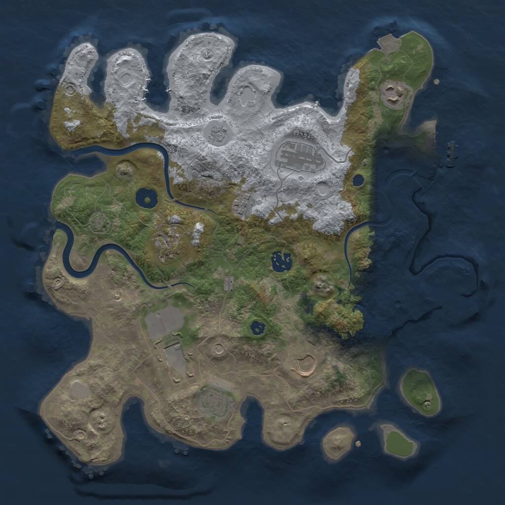 Rust Map: Procedural Map, Size: 3500, Seed: 1272201744, 14 Monuments