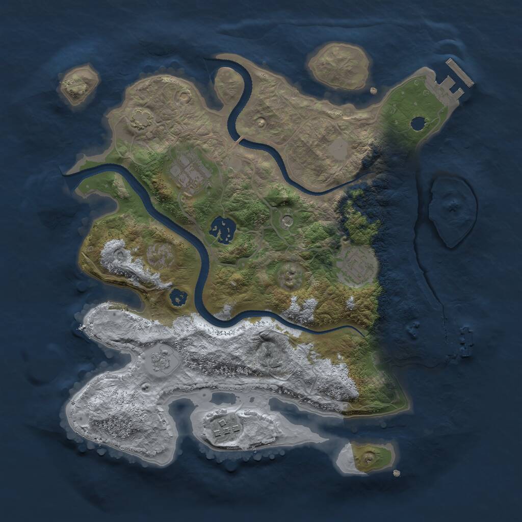 Rust Map: Procedural Map, Size: 3000, Seed: 1896284454, 10 Monuments