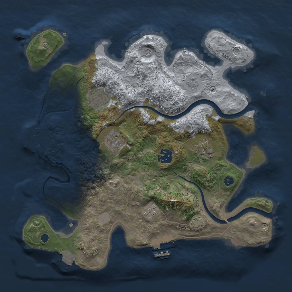 Rust Map: Procedural Map, Size: 3000, Seed: 297141796, 11 Monuments