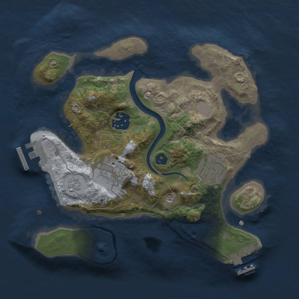 Rust Map: Procedural Map, Size: 2500, Seed: 35136, 8 Monuments